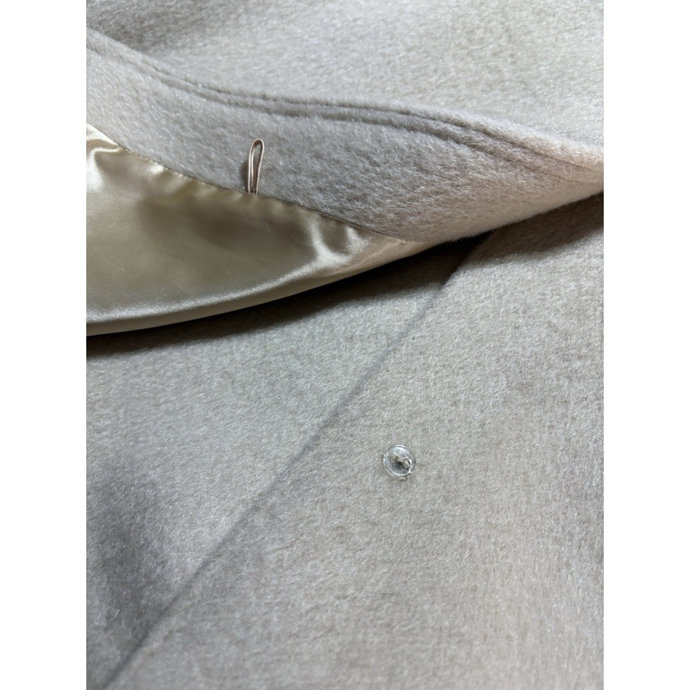 Vtg 60s Alpagora Deep Fleece Wool Mohair Coat ILGWU Cream Mod Swing Womens Large - Picture 15 of 16